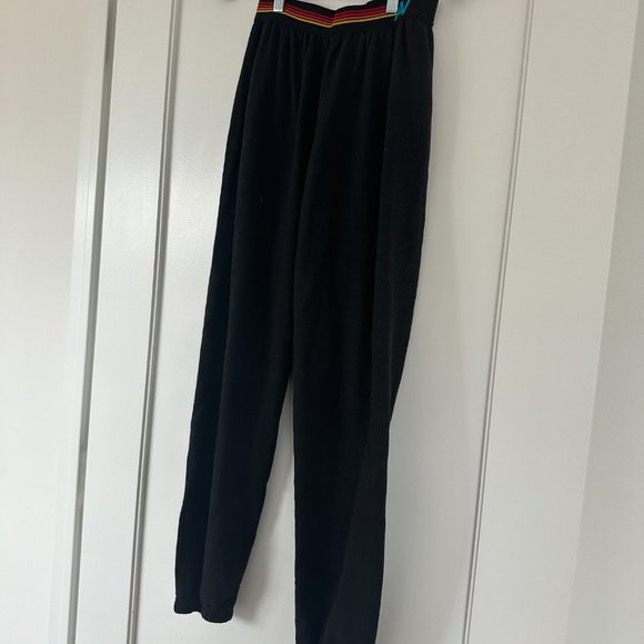 Aviator Nation Sweatpants Logo Stripe Elastic Waistband Black Unisex Sz Small - Picture 5 of 9